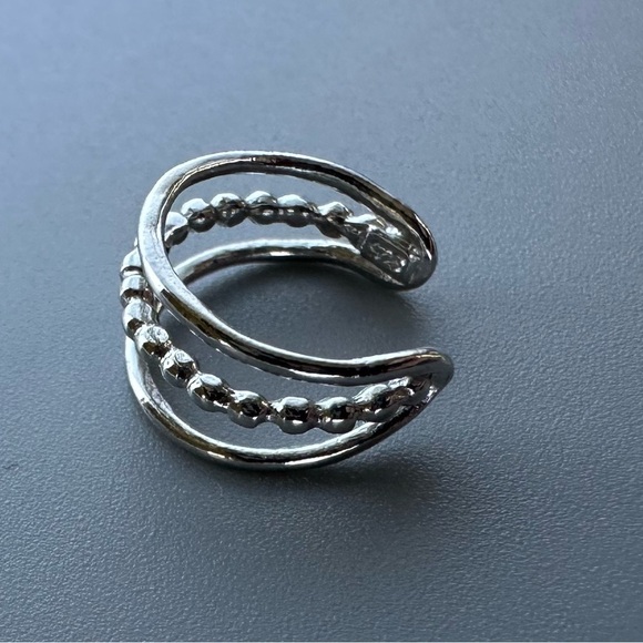 Platinum Plated Three Band Ear Cuff - Picture 7 of 13